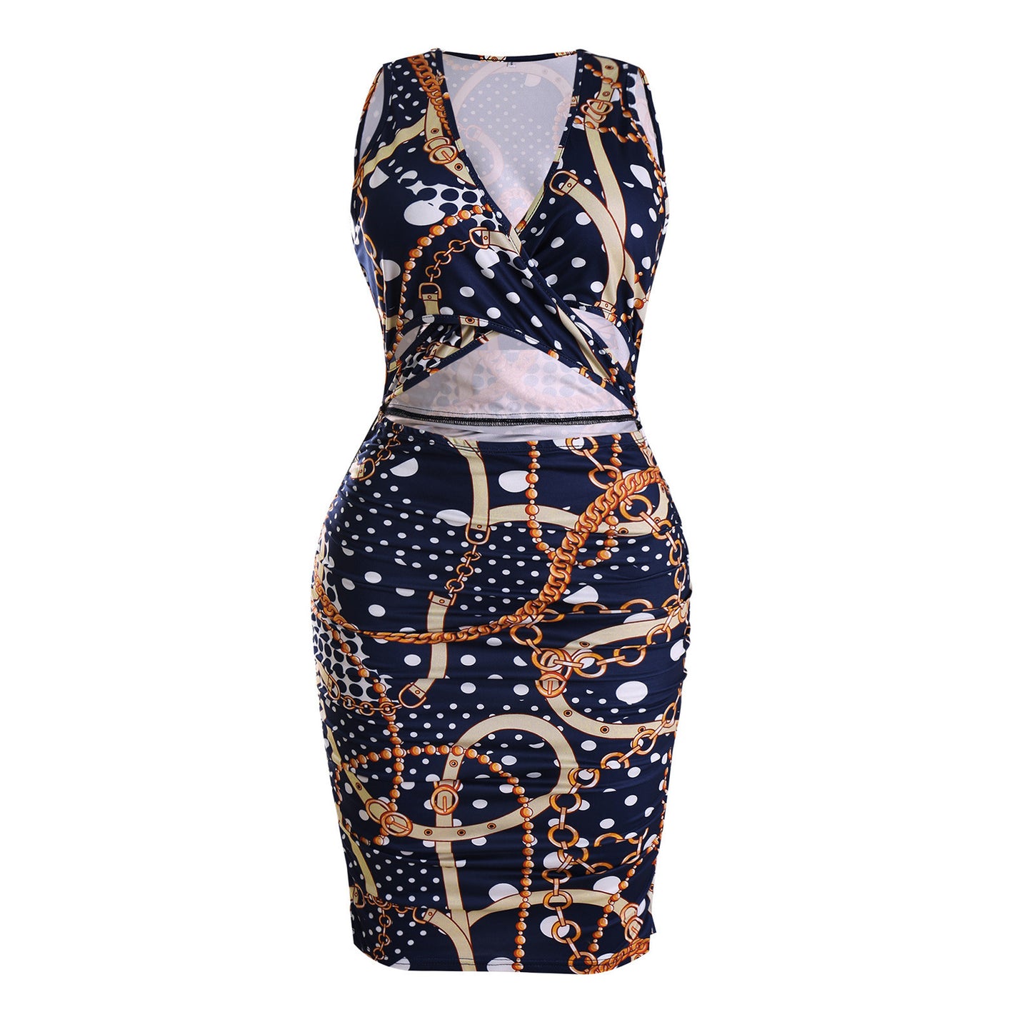 New Women's Bag Hip Strap Print Dress