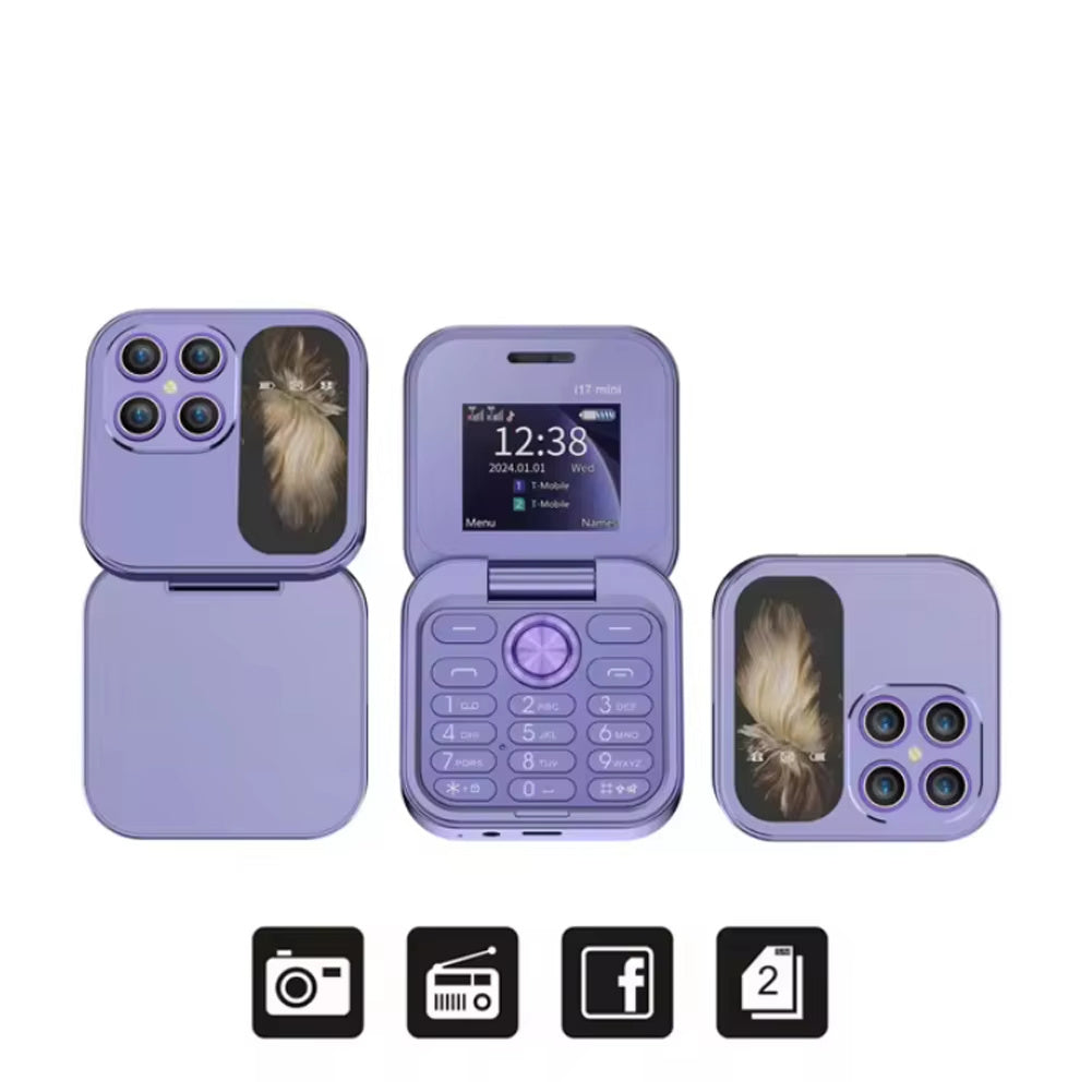 SERVO i17 Pro Mini Flip Mobile Phone