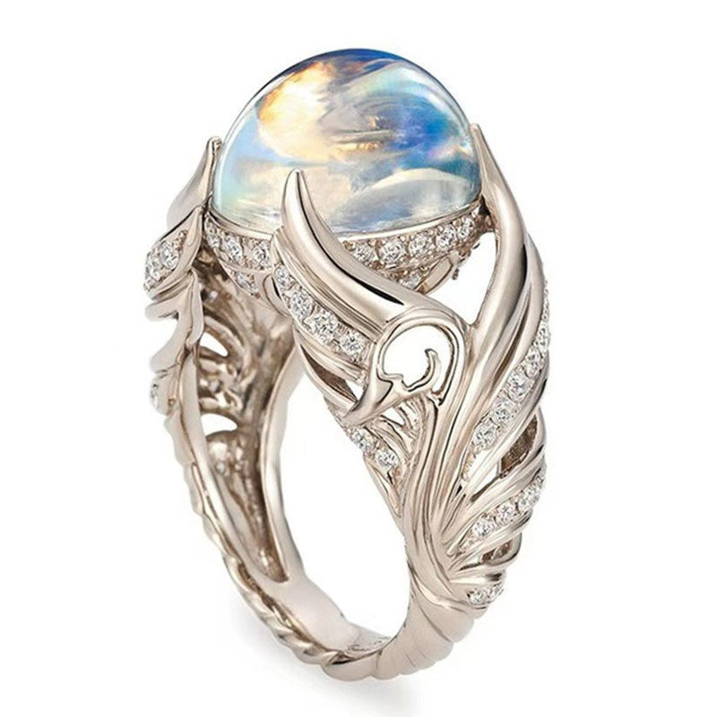 White swan colorful ring