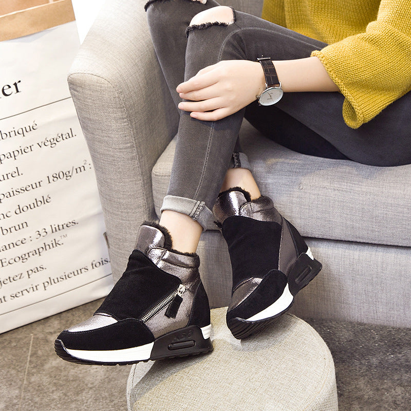 Thick-soled High-rise Casual Sports Shoes Girls' Cotton