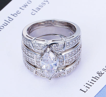 European and American couples ring ring engagement zircon