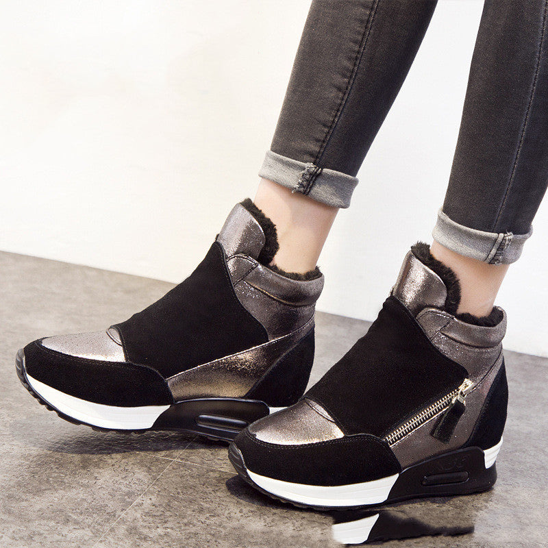 Thick-soled High-rise Casual Sports Shoes Girls' Cotton