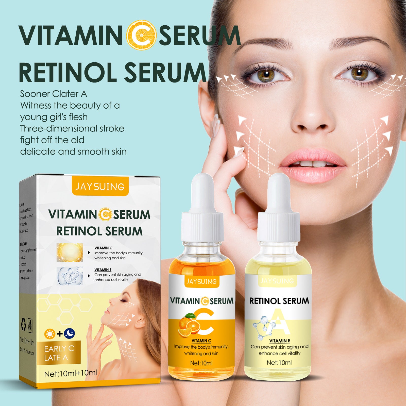 🎁 HOT SALE - 47% OFF🎁2PCS/SET MORNING C NIGHT A ESSENCE COMBO WITH RETINOL AND VITAMIN E