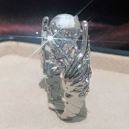 White swan colorful ring