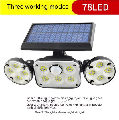 🔥Split Solar Wall Lamp - 3-Head 360-Degree LED