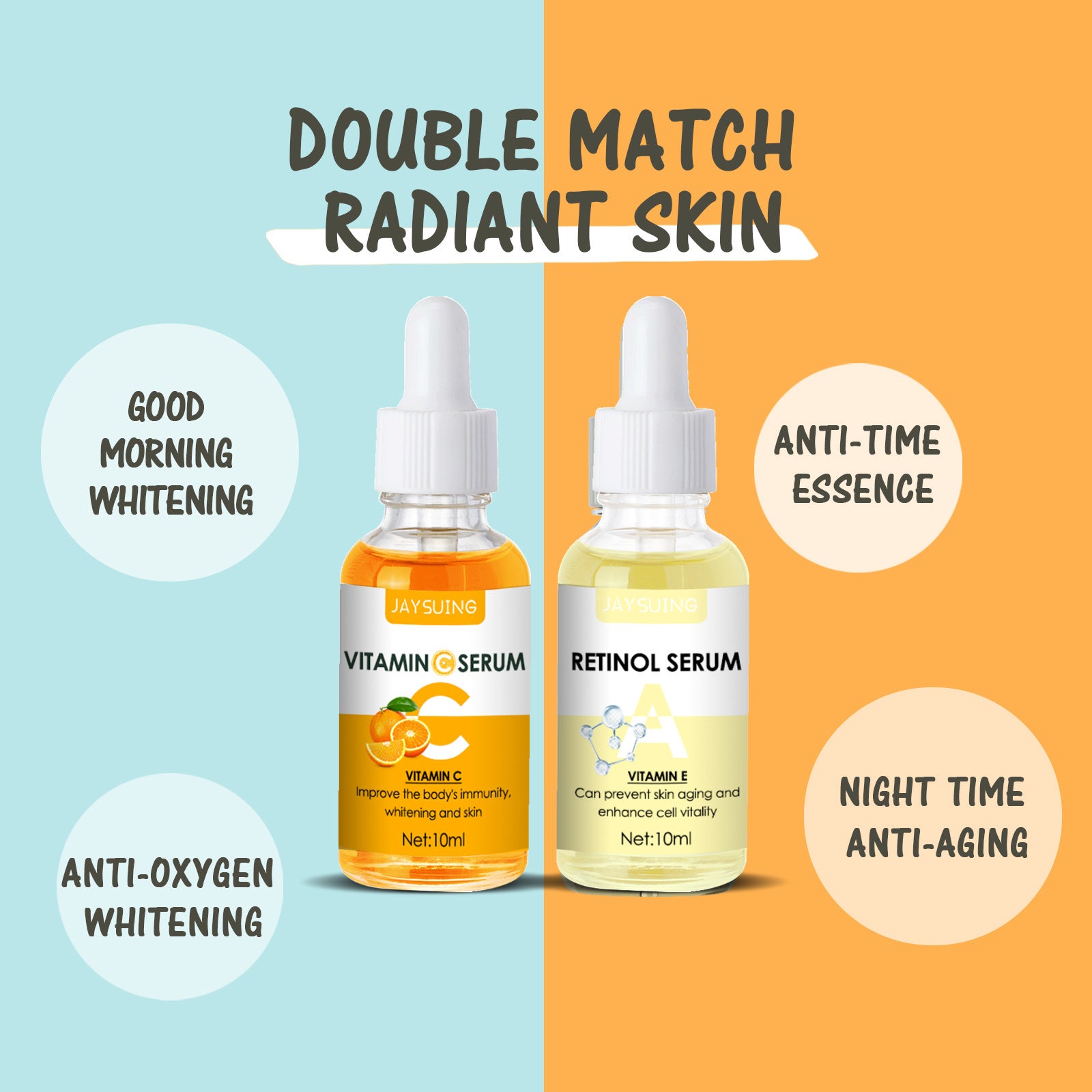 🎁 HOT SALE - 47% OFF🎁2PCS/SET MORNING C NIGHT A ESSENCE COMBO WITH RETINOL AND VITAMIN E
